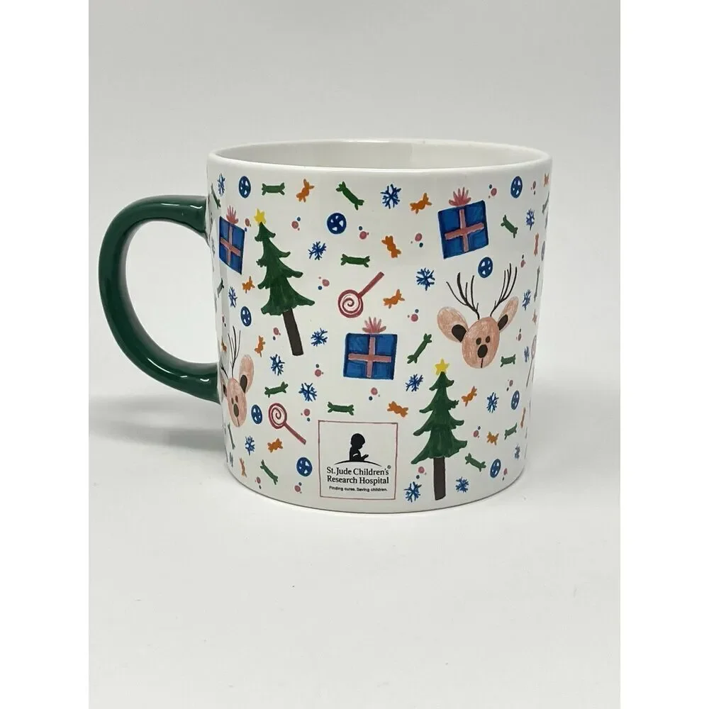 Williams Sonoma Jumbo 20oz St Jude Christmas Holiday Winter Coffee Mug Cup